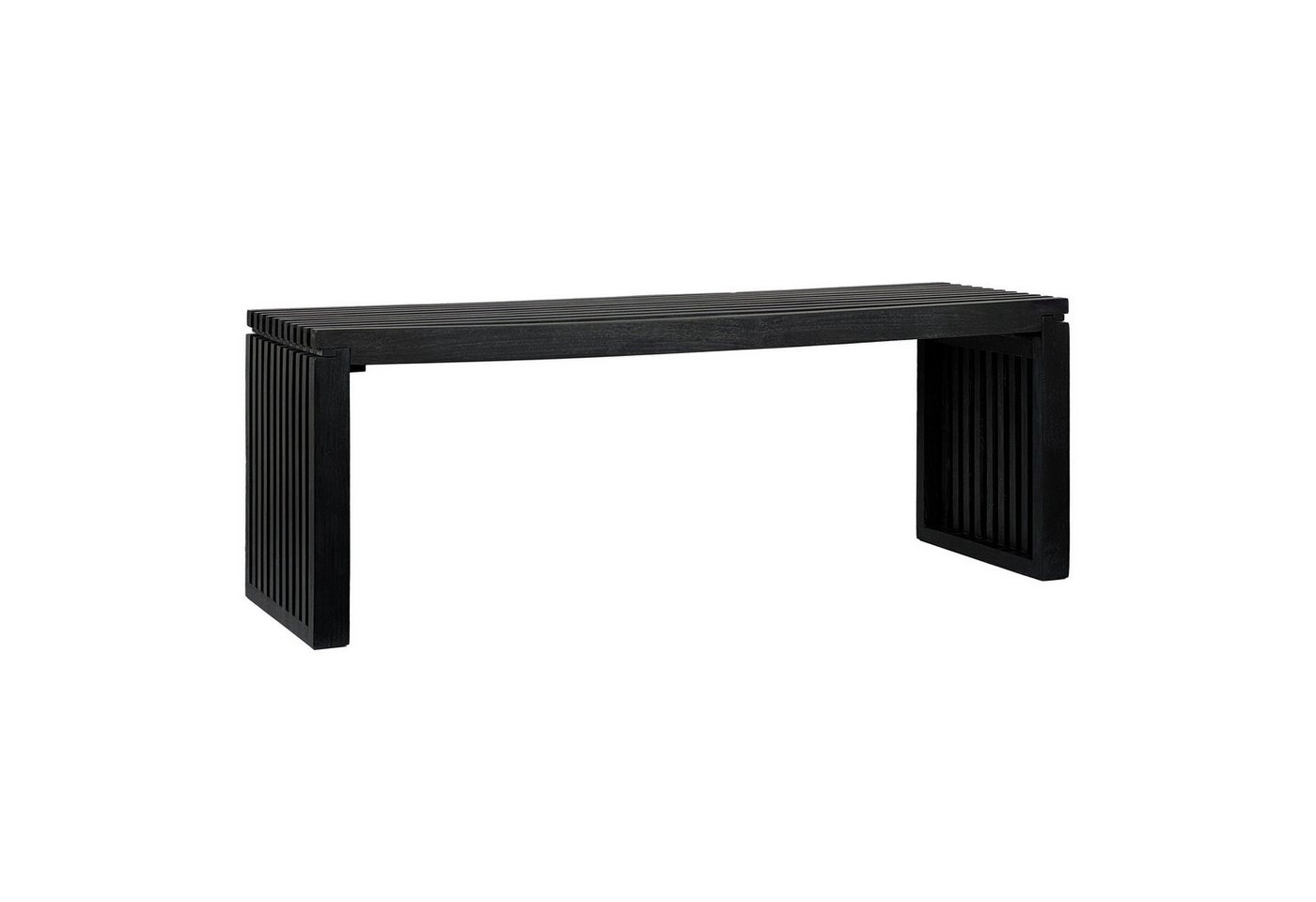 FINEBUY Sitzbank FB111495 (Akazie Massivholz Bank 120 cm Bettbank Schwarz), Flurbank Modern, Kleine Dielenbank 2 Personen von FINEBUY