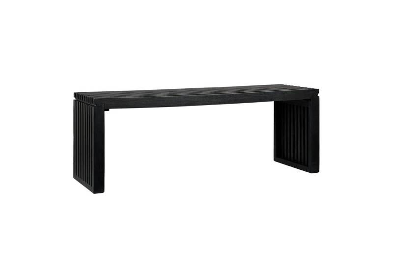FINEBUY Sitzbank FB111495 (Akazie Massivholz Bank 120 cm Bettbank Schwarz), Flurbank Modern, Kleine Dielenbank 2 Personen von FINEBUY