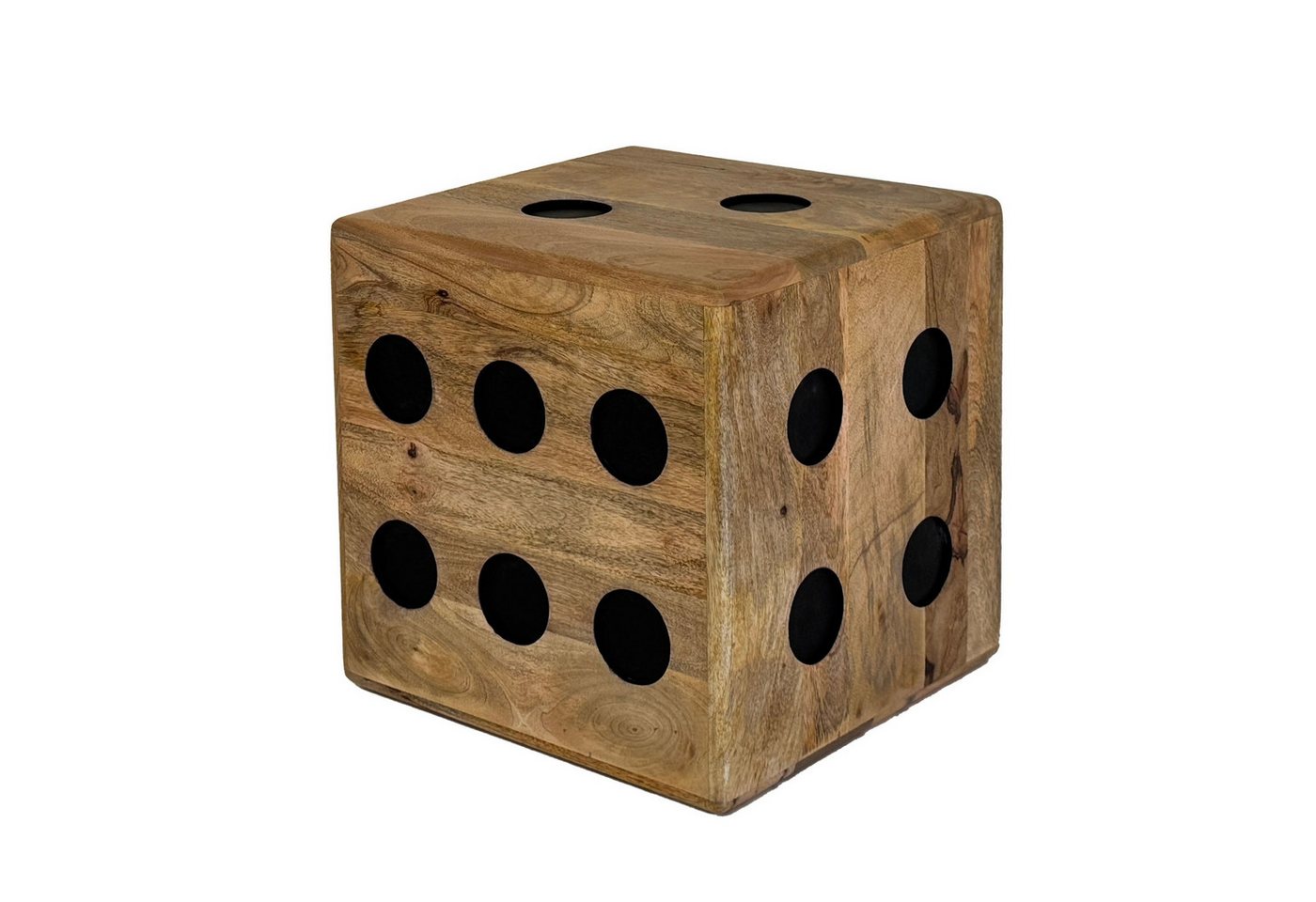 FINEBUY Sitzwürfel FB111299 (Spielwürfel Hocker, Mango Massivholz 41x41 cm), Design Holzwürfel als Beistelltisch & Sitzwürfel von FINEBUY