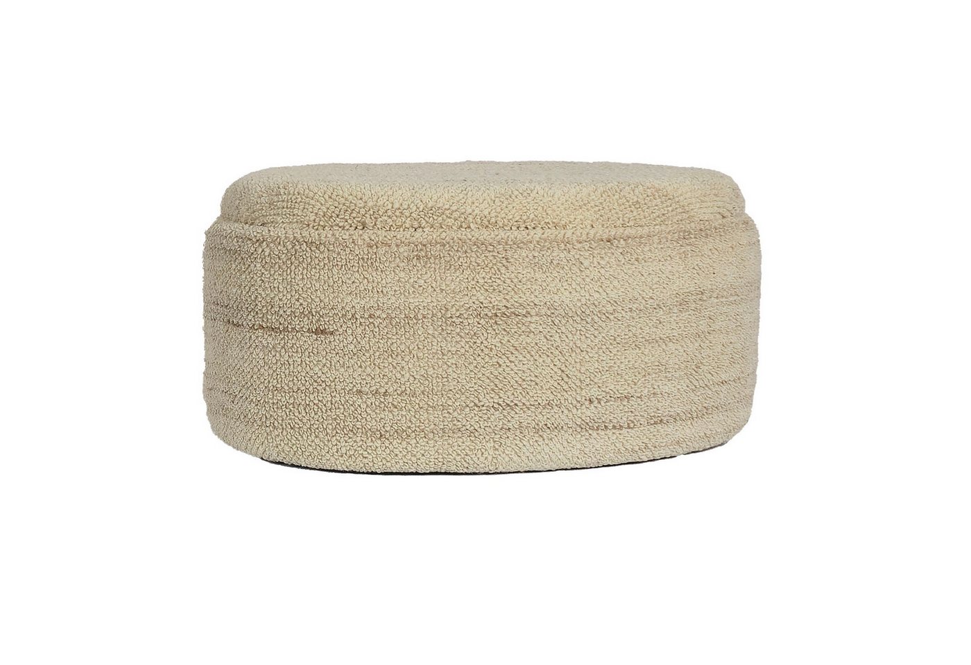 FINEBUY Stauraumhocker FB111558 (Polsterhocker 81 cm, Hocker Stauraum Oval Modern), Dekohocker Braun Wolle, Sitzhocker Gepolstert von FINEBUY