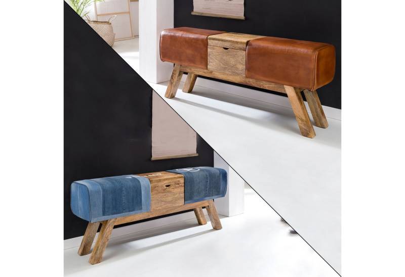 FINEBUY Truhenbank SuVa6423_1 (Turnbock Sitzbank Echtleder Braun 120 x 29 x 53 cm), Turnhocker Bank mit Klappfach, Garderobenbank FINEBUY Truhenbank SuVa6423_1 (Turnbock Sitzbank Echtleder Braun 120 x 29 x 53 cm), Turnhocker Bank mit Klappfach, Garderobenbank von FINEBUY