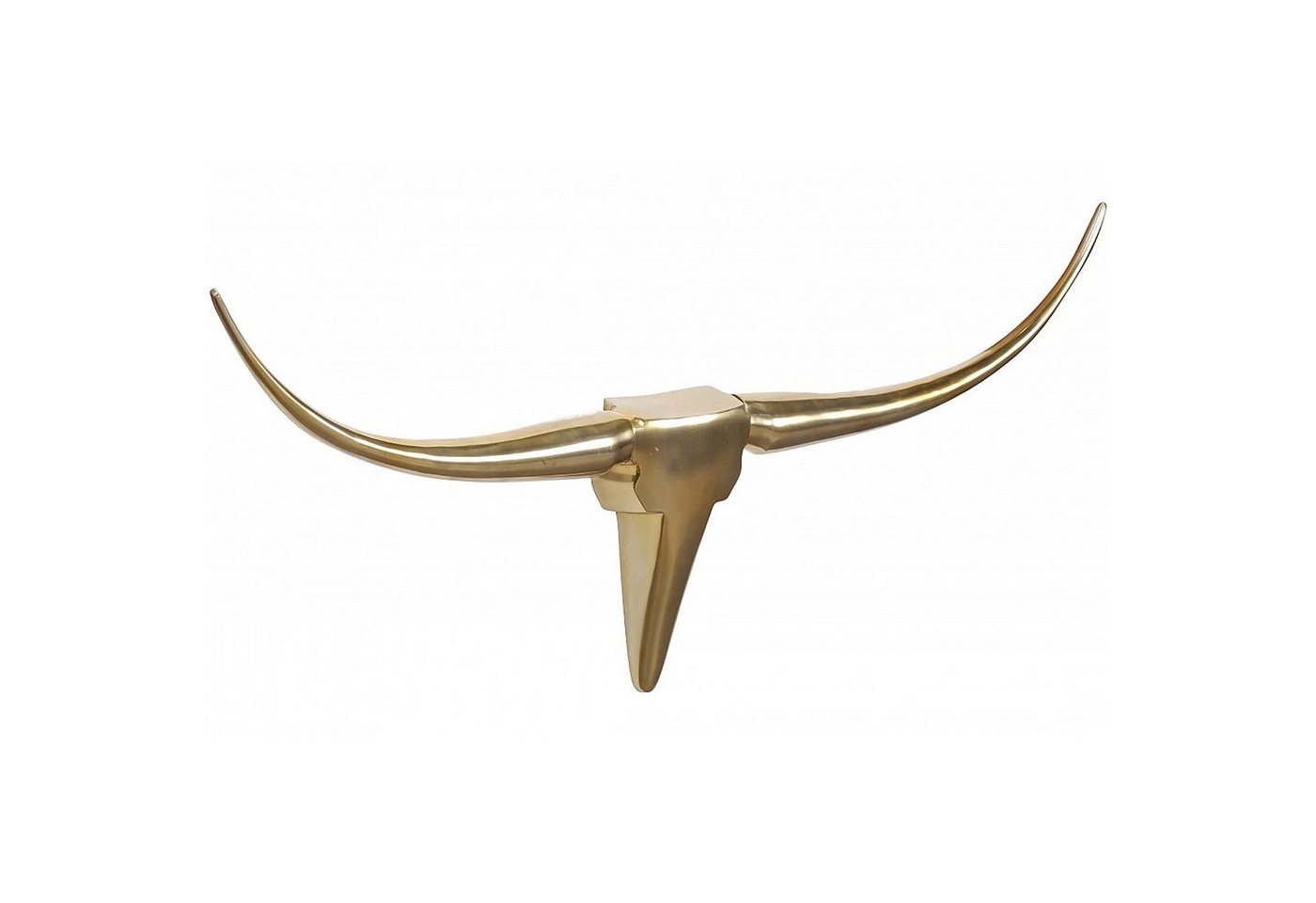 FINEBUY Wanddekoobjekt FB37859 (Geweih M Wanddekoration 100 cm Aluminium Gold), Wandgeweih Alu Modern, Jagdtrophäe Wandschmuck von FINEBUY