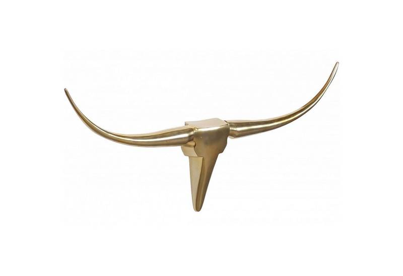 FINEBUY Wanddekoobjekt FB37859 (Geweih M Wanddekoration 100 cm Aluminium Gold), Wandgeweih Alu Modern, Jagdtrophäe Wandschmuck von FINEBUY