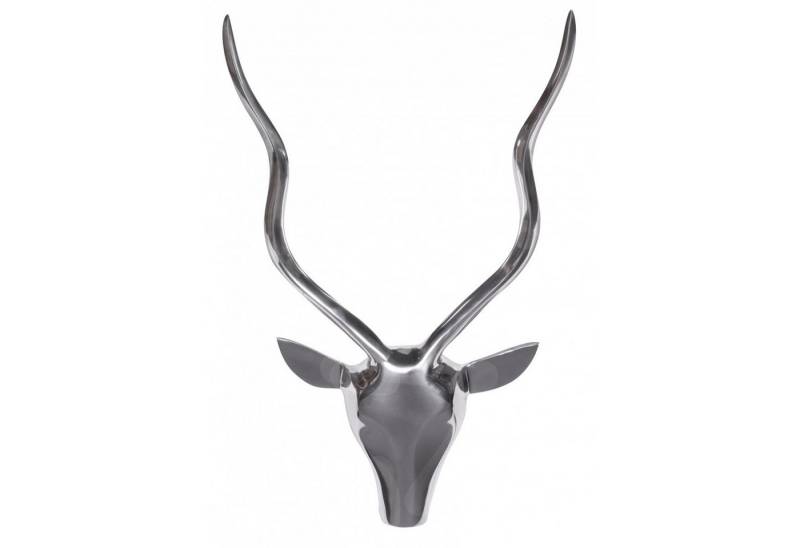 FINEBUY Wanddekoobjekt FB37878 (Wandgeweih Alu Modern, Jagdtrophäe Wandschmuck), Geweih Wanddekoration 33x54x4 cm Aluminium Silber von FINEBUY