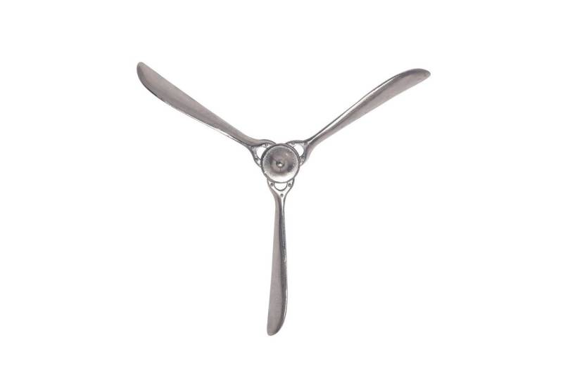 FINEBUY Wanddekoobjekt FB65075 (Deko Propeller 85x85 cm Silber Metall Flugzeug), Wandpropeller Wohndeko, Wanddekoration Aluminium von FINEBUY