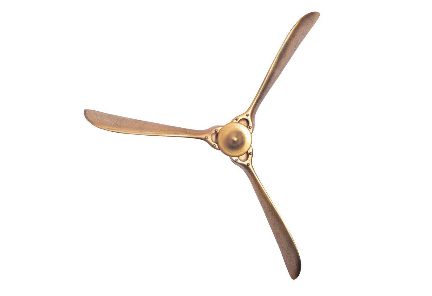 FINEBUY Wanddekoobjekt FB65077 (Deko Propeller 85x85 cm Gold Metall Flugzeug), Wandpropeller Wohndeko, Wanddekoration Aluminium von FINEBUY