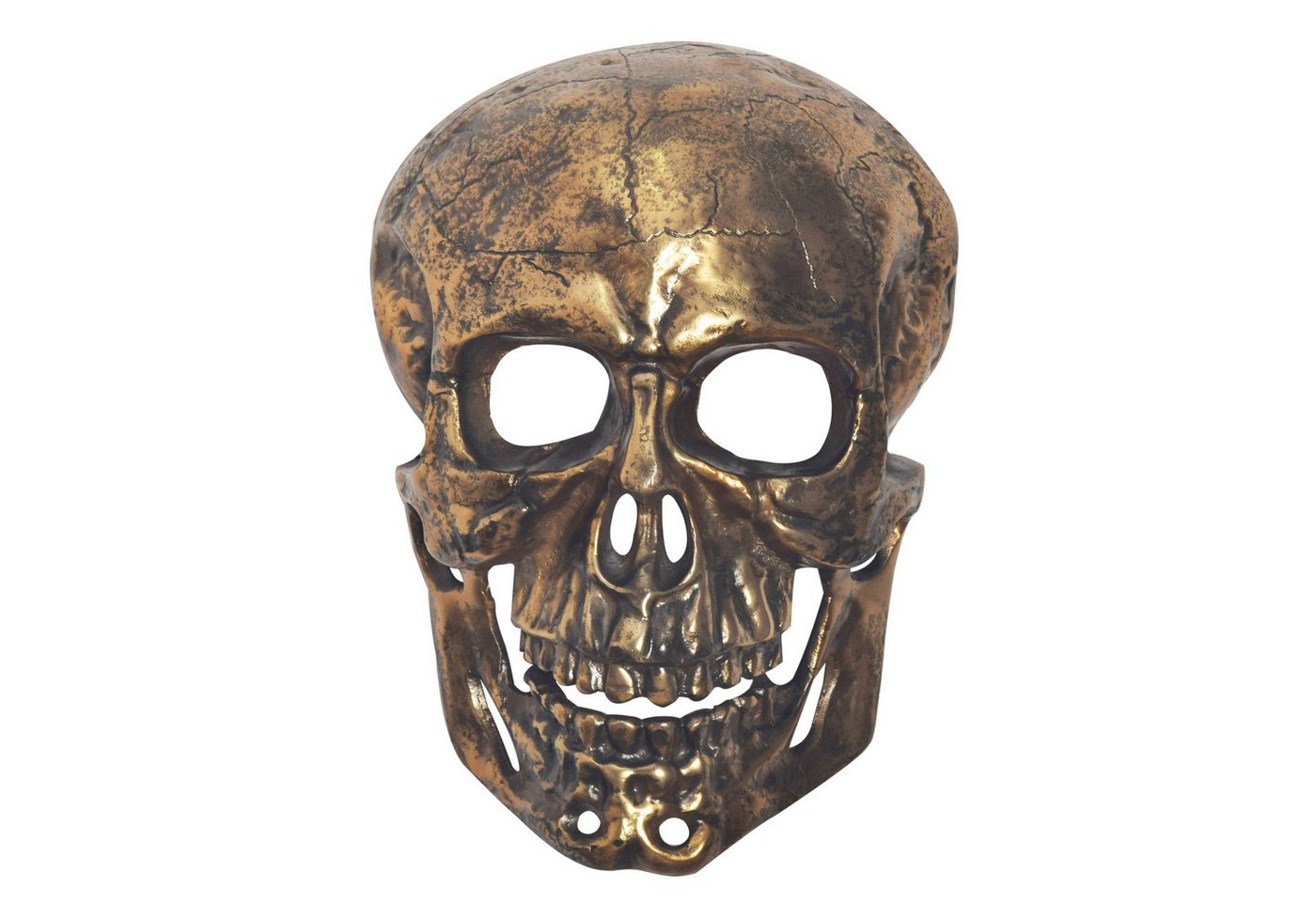 FINEBUY Wanddekoobjekt Wanddeko Totenkopf 41 cm Aluminium Schädel Deko Dekoration Modern (Skulptur Totenkopf, Metall Aluminium Gold 41 cm), Wandskulptur Modern Alu, Wanddekoration Skull von FINEBUY
