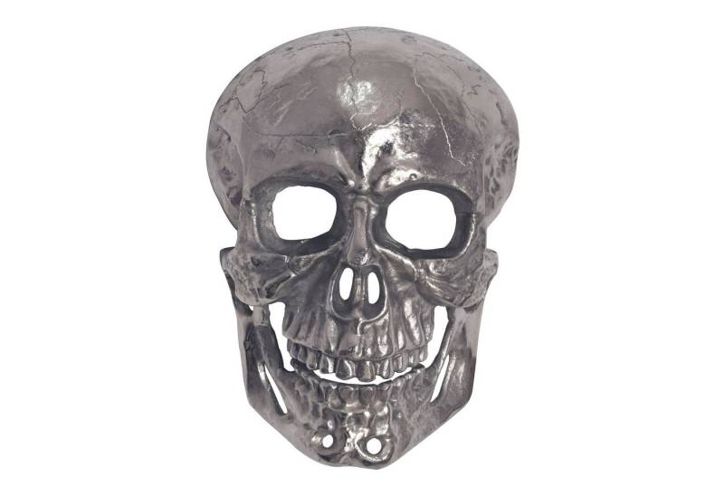 FINEBUY Wanddekoobjekt Wanddeko Totenkopf 41 cm Aluminium Schädel Deko Dekoration Modern (Wandskulptur Modern Alu, Wanddekoration Skull), Skulptur Totenkopf, Metall Aluminium Silber 41 cm von FINEBUY