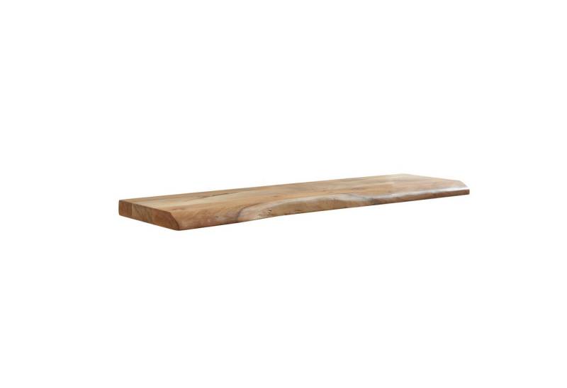 FINEBUY Wandregal FB31353, mit Baumkante Akazie Massivholz 100 cm hängend, Hängeregal schwebend, Schweberegal Wand Wohnzimmer von FINEBUY
