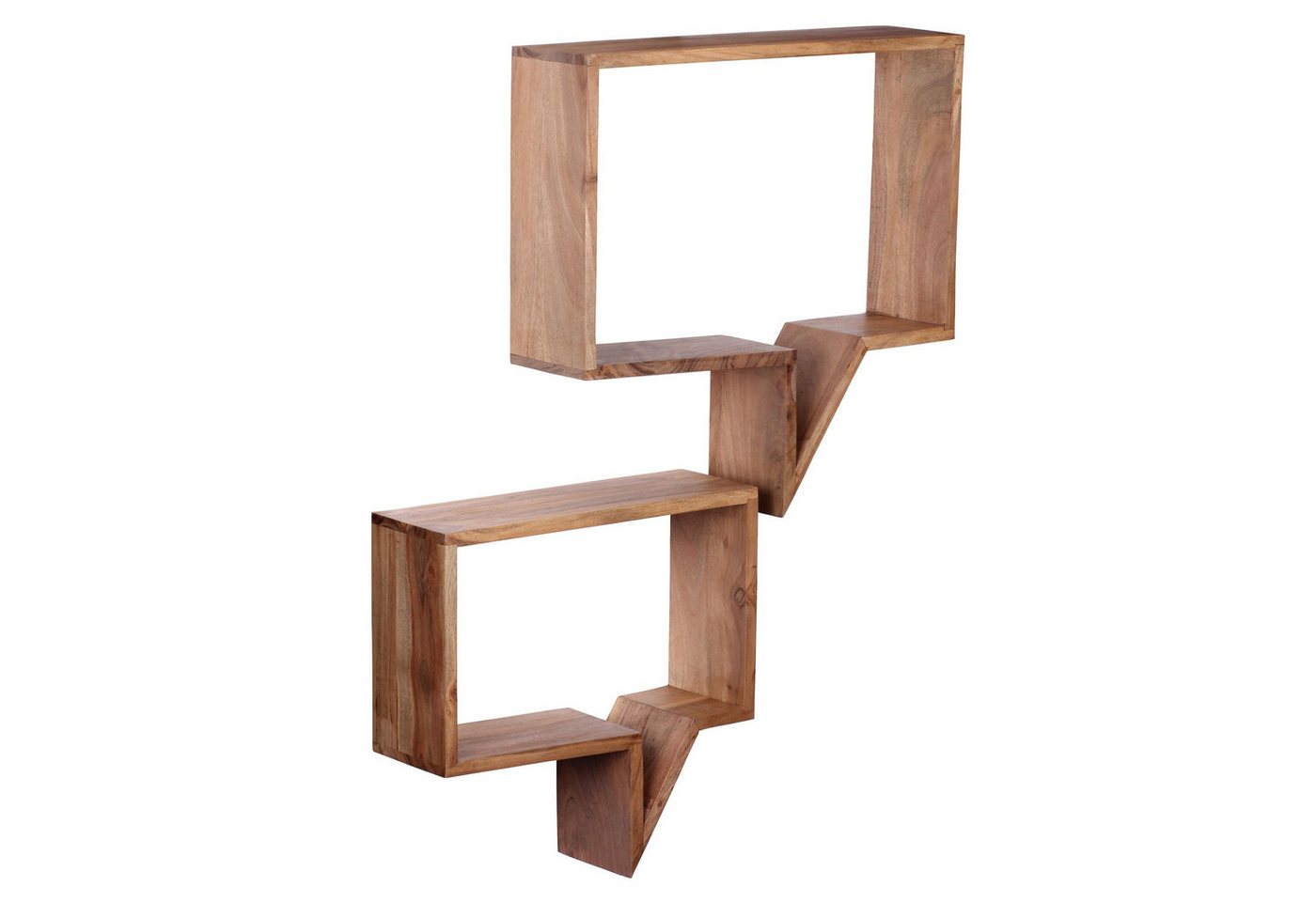 FINEBUY Wandregal FB40169, 2er Set Akazie Massivholz Sprechblase Modern, Wandboard Echtholz Regal, Hängeregal Schwebend von FINEBUY