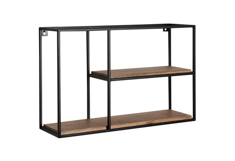 FINEBUY Wandregal FB92217, 60x40x18 cm Mango Massivholz / Metall Hängeregal, Schweberegal Rechteckig, Regal Hängend Industrial von FINEBUY