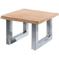 Finebuy - Couchtisch 58 x 40 x 60 cm Akazie massiv Holz Metallgestell braun, Baumstamm Wohnzimmertisch Massivholz klein, Baumkante Sofatisch Landhaus von FINEBUY