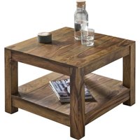 FineBuy Couchtisch Massiv-Holz 60 x 60 cm Wohnzimmer-Tisch Design braun Landhaus-Stil Beistelltisch Farbe wählbar von FINEBUY