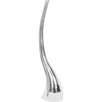 Deko Vase groß Aluminium modern mit 1 Öffnung in Silber, Hohe Alu Blumenvase handgefertigt, Große Dekovase für Blumen - Finebuy von FINEBUY