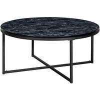 Finebuy - Design Couchtisch ø 80 cm Marmoroptik, Wohnzimmertisch mit Metall-Gestell, Sofatisch Rund Tisch Wohnzimmer, Beistelltisch von FINEBUY