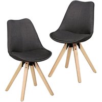 Design Esszimmerstühle 2er Set SV43580 Skandinavische Stühle mit Holzbeinen, Retro Stuhlset Bunt, Küchenstühle mit Stoff, Lehnenstuhl Modern, von FINEBUY