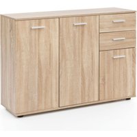 Kommode SV49667 mit Türen & Schubladen 107 x 79 x 35 cm Schrank Holz, Flurschrank modern, Mehrzweckschrank klein, Anrichte Sideboard matt, von FINEBUY