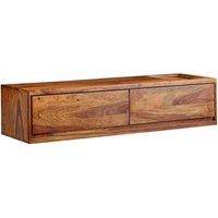 FineBuy Lowboard Hängend Sheesham Massivholz 108x25x34 cm TV-Schrank Braun, Design Fernsehtisch mit Stauraum, Fernsehschrank Wand Modern, TV-Kommode von FINEBUY