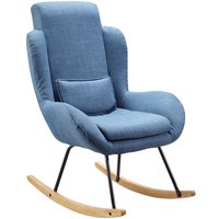 Schaukelstuhl capri Stoff / Holz Design Relaxsessel 75 x 110 x 88,5 cm, Sessel Schwingsessel mit Gestell, Polster Relaxstuhl Schaukelsessel, Moderner von FINEBUY