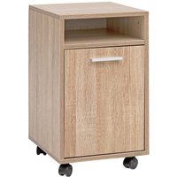 Rollcontainer SV51848 Holz 33x60x38cm Schubladenschrank Büro Container, Schreibtischcontainer mit Tür & Ablage, Bürocontainer Beistellcontainer mit von FINEBUY