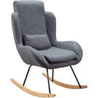 Schaukelstuhl capri Stoff / Holz Design Relaxsessel 75 x 110 x 88,5 cm, Sessel Schwingsessel mit Gestell, Polster Relaxstuhl Schaukelsessel, Moderner von FINEBUY