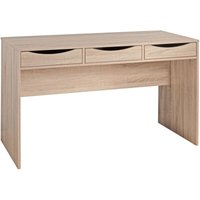 Finebuy - Schreibtisch massa 120 cm, Design Büro-Tisch in Sonoma Eiche, Moderner Computer-Tisch mit 3 Schubladen und Stauraum, Platzsparender von FINEBUY