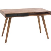 Schreibtisch repa 120 x 60 x 75 cm Massiv Holz Laptoptisch Sheesham Natur, Landhaus-Stil Arbeitstisch mit 1 Schublade, Bürotisch PC-Tisch - Finebuy von FINEBUY