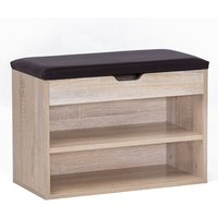 Finebuy - Schuhbank mit Sitzfläche Garderoben-Bank Holz 60 x 40 x 30 cm, Holzbank klein gepolstert, Sitzbank schmal Flur mit Stauraum, Truhenbank von FINEBUY