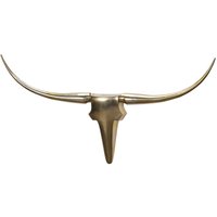 Wanddekoration Geweih Bull l 125 cm Aluminium golden - Finebuy von FINEBUY