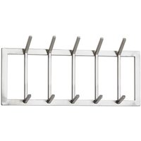 Wandgarderobe Metall Silber 65x30x10 cm Design Flurgarderobe Stahl, Hakenleiste Wandpaneel, Garderobe Wand, Garderobenleiste Flur - Finebuy von FINEBUY