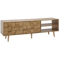 Lowboard Holz Eiche-Dekor 160x51x40 cm TV-Kommode mit zwei Türen, Design TV-Schrank Hoch, Fernsehtisch Fernsehschrank Modern, Fernsehkommode von FINEBUY