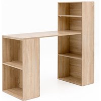 Finebuy - Schreibtisch mit Regal 120x120x53 cm Holz Modern, Schreibtischregal Ablagefächer pc Tisch, Computertisch mit Ablage, Design Tisch Büro mit von FINEBUY