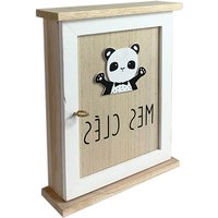 Finehome - Holz Schlüsselkasten Panda 6 Haken-D62703 von FINEHOME