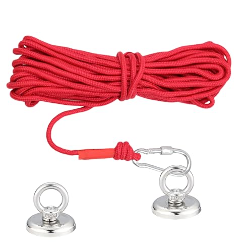 FINELYCR 36mm Magnetfischen Magnet, 2 Stück Magnete Neodym 46kg Tragfähigkeit, Magnethaken mit Öse, Magnet Fischen für Heben Camping Bergung FINELYCR 36mm Magnetfischen Magnet, 2 Stück Magnete Neodym 46kg Tragfähigkeit, Magnethaken mit Öse, Magnet Fischen für Heben Camping Bergung von FINELYCR
