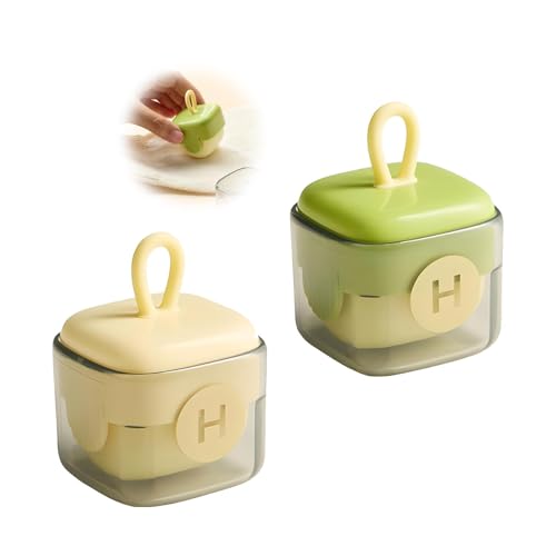 FINELYCR Fusselrolle Kleidung, 2 Stück Mini Fusselrolle, Waschbar, Wiederverwendbar Tragbare Fusselrolle zum Entfernen von Haarstaub aus Tierhaaren und Kleidung, Gelb und Grün von FINELYCR