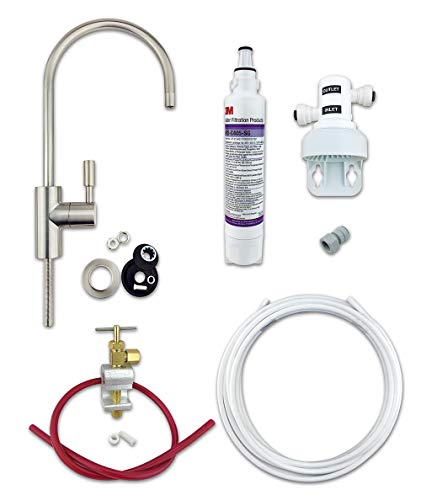 3M Unterbecken-Trinkwasser-Filter-Set mit AP2-C405-SG Bakterienfilter, vollständiges DIY-System (gebürsteter Nickel-Wasserhahn) von Finerfilters