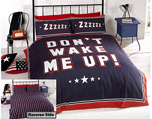 Bedding Heaven Rapport_Don't_Wake_Me_Up_Navy Bettbezug-Set, Polyester, 50% Baumwolle, King (U.K. Standard) von Bedding Heaven