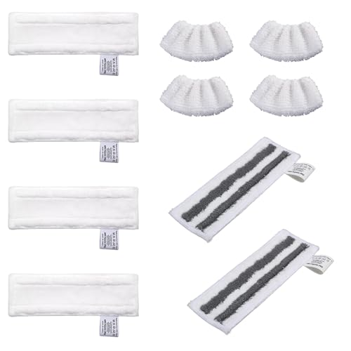 10 Set für Kärcher Dampfreiniger Zubehör Ersatztücher für Kärcher Easyfix SC1 SC2 SC3 SC4 SC5, 4 Mikrofaser-Überzugsset, 2 Schleif Tücher, 4 Handdüse Microfiber Cloth von FINEVERNEK