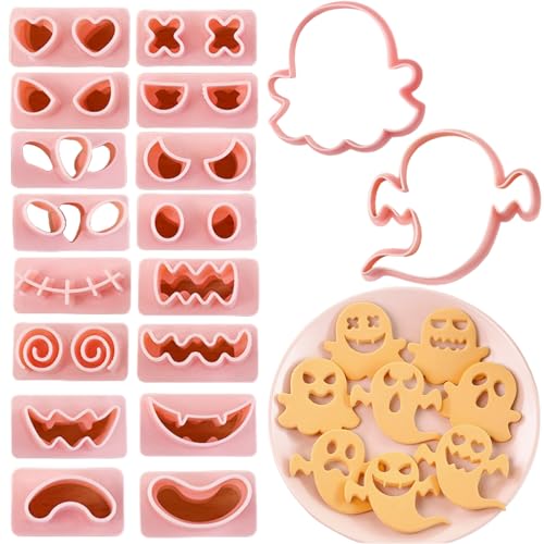 FINEVERNEK Ausstechformen Halloween 10 Stück Geistermotiv Ausstechform, Geist halloween-Keksausstecher, 3D-Kunststoff, Geprägt, Ausstecher Geistermotiv für DIY Dessert zum Halloween FINEVERNEK Ausstechformen Halloween 10 Stück Geistermotiv Ausstechform, Geist halloween-Keksausstecher, 3D-Kunststoff, Geprägt, Ausstecher Geistermotiv für DIY Dessert zum Halloween von FINEVERNEK