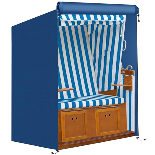 FINEW Strandkorb Schutzhülle Winterfest aus 600D Oxford Gewebe, 135x105x175/140cm Strandkorbhülle Wasserdicht, Abdeckung Strandkorb mit Reißverschluss, Reißfest und UV Beständig, Winddicht (Blau) FINEW Strandkorb Schutzhülle Winterfest aus 600D Oxford Gewebe, 135x105x175/140cm Strandkorbhülle Wasserdicht, Abdeckung Strandkorb mit Reißverschluss, Reißfest und UV Beständig, Winddicht (Blau) von FINEW