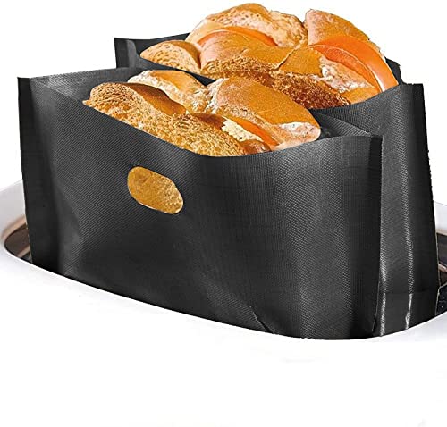 Toastbeutel,toasterbags wiederverwendbar 17 x 19 cm Hitzebeständig Antihaft Teflon Toaster Beutel Sandwich Beutel für Käse-Sandwiches Würstchen Pizza (Tinte 12 Stück) von FINGER TEN