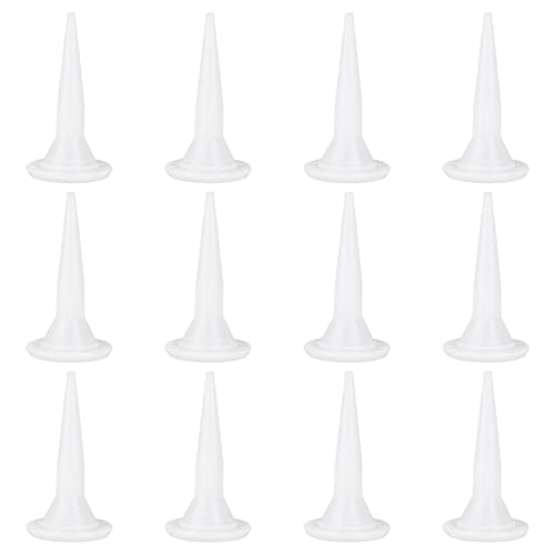 FINGERINSPIRE 12 Stück Abdichtungsdüsen Kegel Weiß Silikondüsen für Abdichtungspistole Abdichtungsdüse Applikator Haltbar Kegel Düse Werkzeug für Glas Zement Verschönern Fastener (Loch: 3mm) von FINGERINSPIRE