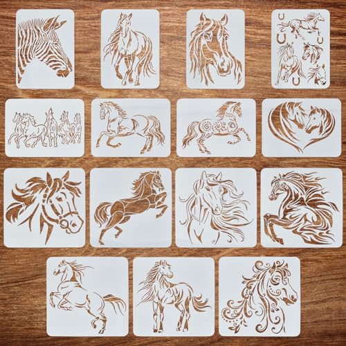 FINGERINSPIRE 15 Teiliges Pferde Malerei Set Schablonen Set 21x29.7 cm Und 30x30 cm Märchenprinz Hengst Schwarzes Pferd Hufeisen Laufendes Pferd Zebra Pferdeherde Pferdepaar Feine Pferdesprühvorlage FINGERINSPIRE 15 Teiliges Pferde Malerei Set Schablonen Set 21x29.7 cm Und 30x30 cm Märchenprinz Hengst Schwarzes Pferd Hufeisen Laufendes Pferd Zebra Pferdeherde Pferdepaar Feine Pferdesprühvorlage von FINGERINSPIRE
