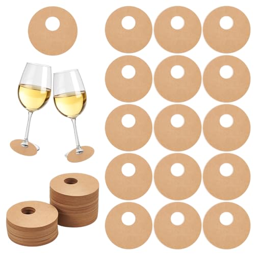 FINGERINSPIRE 150 Stück Weinglas Marker Aus Papier 7 cm Blanko Rund Für Stielgläser Getränke Namensschilder Burlywood Farbe Weinetikett Weinglas Getränkeanhänger DIY Identifikationsmarkierung von FINGERINSPIRE