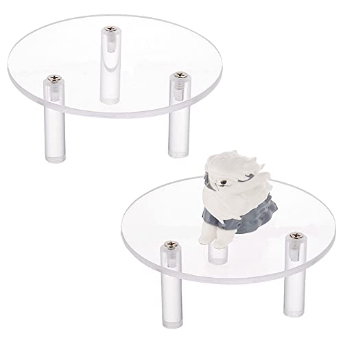 FINGERINSPIRE 2 Packungen Transparenter Acryl Schmuckständer 10x4.95 cm Runder Kuchenständer 3 Bein Display Riser Montierter Transparenter Display Halter Für Präsentation von Schmuck Actionfiguren von FINGERINSPIRE