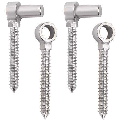 FINGERINSPIRE 2 Set Mit 304 Torscharnieren Aus Edelstahl Haken Und Ösenscharniere Mit Lochdurchmesser M12 16mm Edelstahl Holzpfostenscharnier Teilgewinde Torriegel Haken Torbeschläge Für Holztore von FINGERINSPIRE