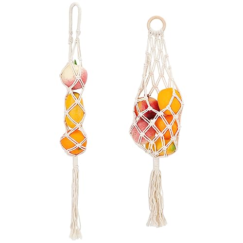 FINGERINSPIRE 2 Stück Makramee Netz Zum Aufhängen von Früchten In 2 Stilen Blumenmuster Weißes Obst Gemüse Aufbewahrungsnetz Gewebte Obstnetztasche Aus Baumwolle Boho Hängeschnur Aufbewahrungsnetz FINGERINSPIRE 2 Stück Makramee Netz Zum Aufhängen von Früchten In 2 Stilen Blumenmuster Weißes Obst Gemüse Aufbewahrungsnetz Gewebte Obstnetztasche Aus Baumwolle Boho Hängeschnur Aufbewahrungsnetz von FINGERINSPIRE