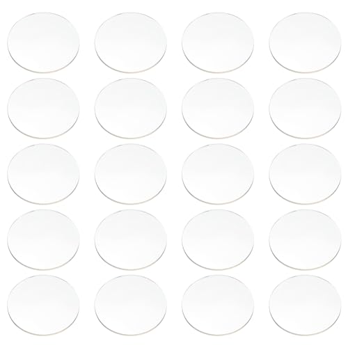FINGERINSPIRE 20 Stück 6x6 cm Runde Modellsockel Aus Acryl Durchsichtiger Präsentationssockel Transparente Figurenständer Flache Runde Modellpräsentationssockel Für Wargaming Sammelfiguren von FINGERINSPIRE