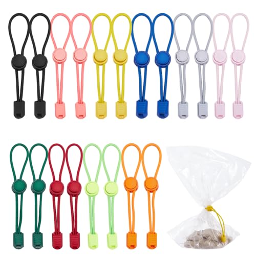 FINGERINSPIRE 20 Stück Tonbeutelbinder 10 Farben Verstellbare Beutelbinder Elastischer Kabelbinder 13cm Grün Orange Pink Schwarz Kabelband Für Keramikbeutel DIY Bastelkabel Schlauch Organizer von FINGERINSPIRE