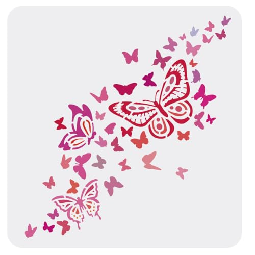 FINGERINSPIRE 30 x 30 cm Schmetterling Malschablonen Kunststoff Schablonen für Malerei auf Holz, Boden, Wand und Stoff von FINGERINSPIRE